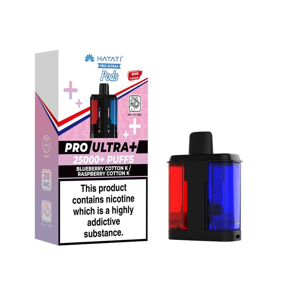 Hayati Pro Ultra Plus 25K Refill Pods Blueberry Cotton K / Raspberry Cotton K