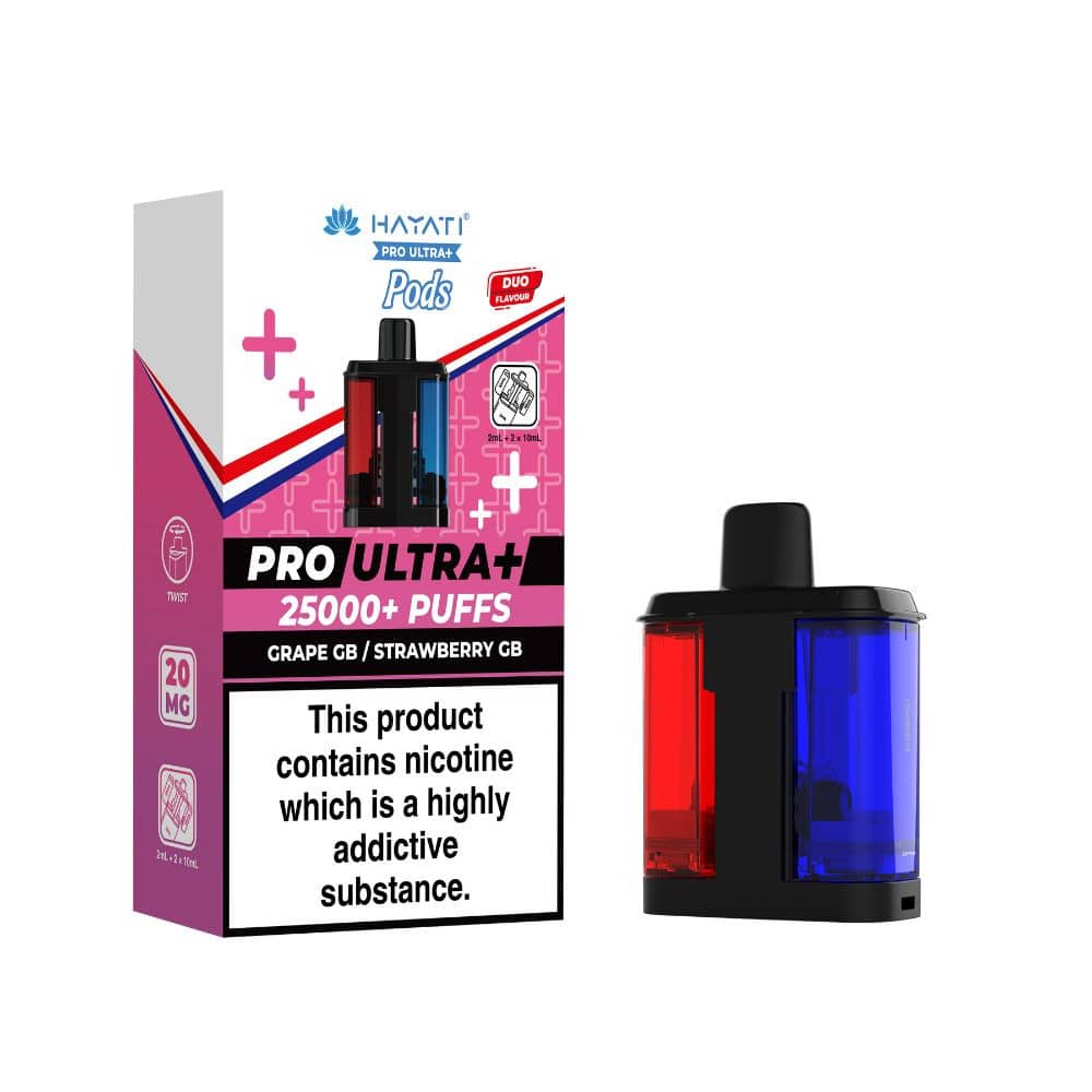Hayati Pro Ultra Plus 25K Refill Pods Grape GB / Strawberry GB