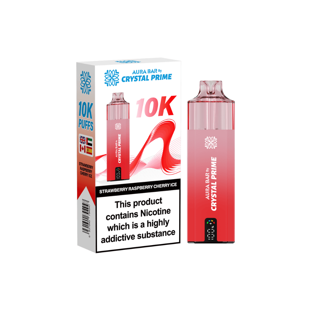 Crystal Prime Aura Bar 10K Strawberry Raspberry Cherry Ice