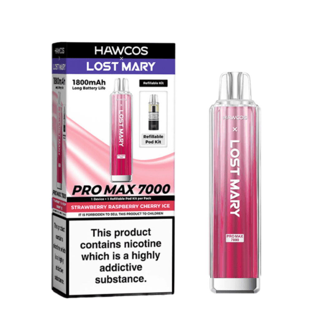 Hawcos x Lost Mary Pro Max 7000 Strawberry Raspberry Cherry Ice