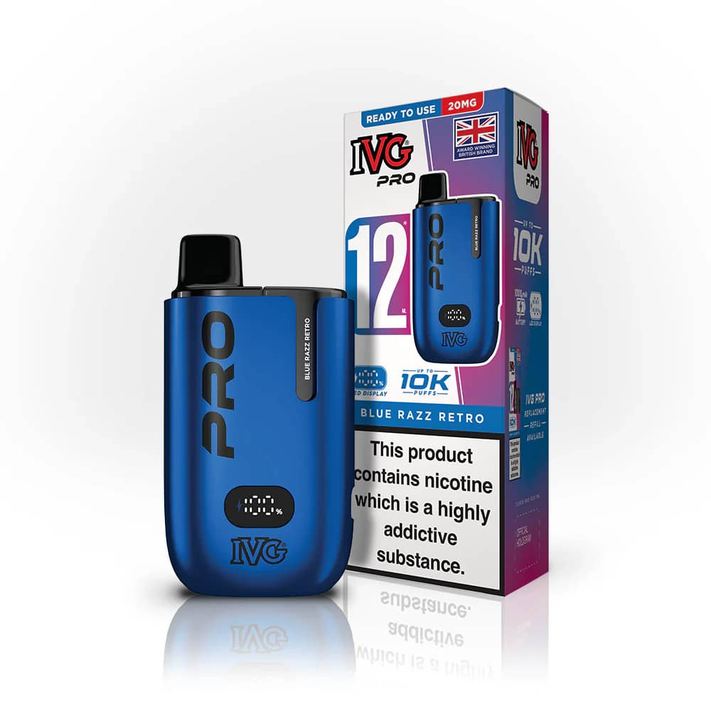 IVG Pro 12 Vape Kit Blue Razz Retro