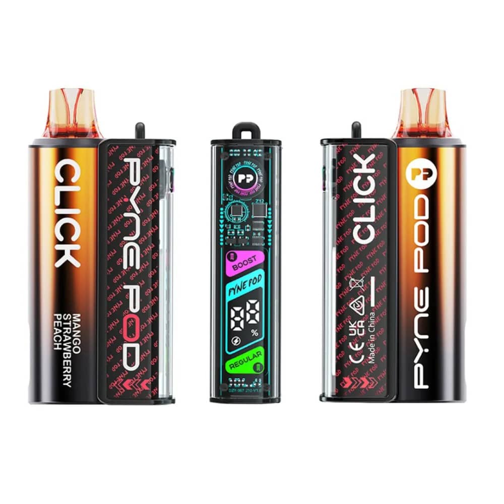 Pyne Pod Click 10k Vape Kit Mango Strawberry Peach