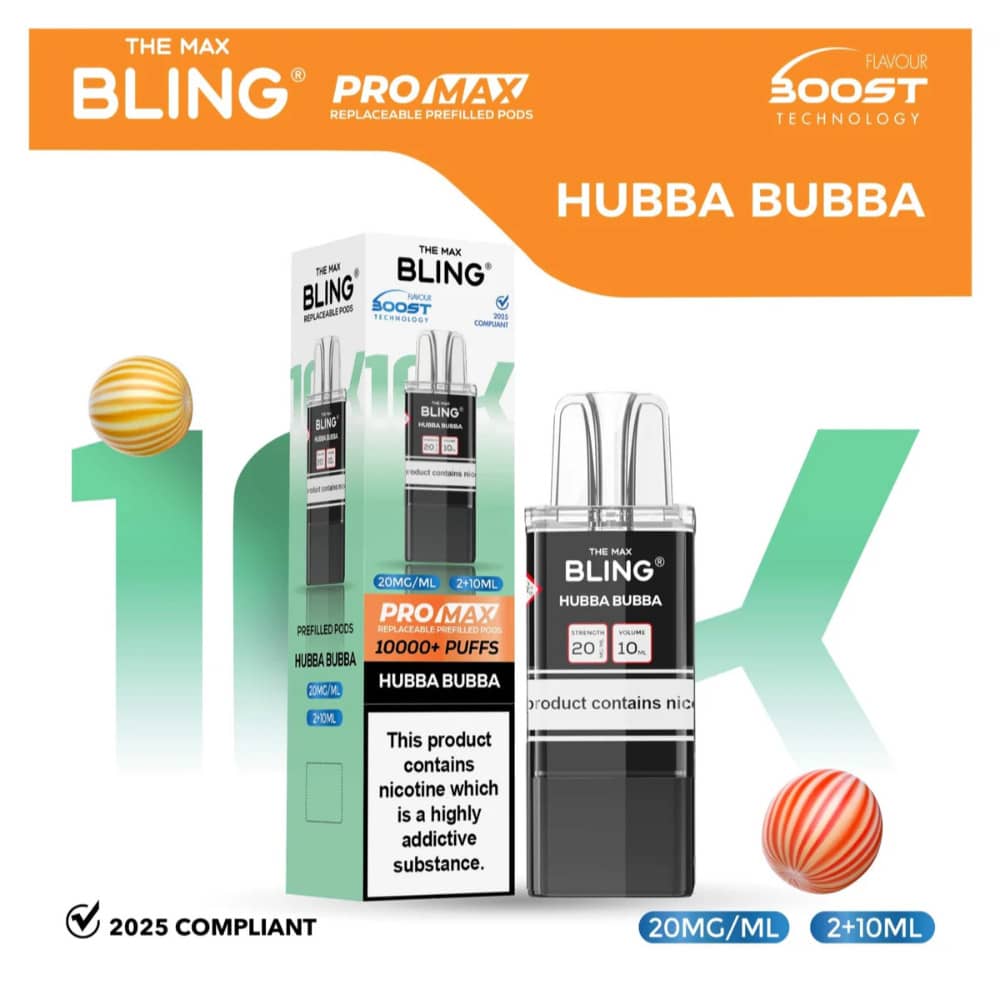 The Crystal Bling Pro Max 10k Pods Hubba Bubba