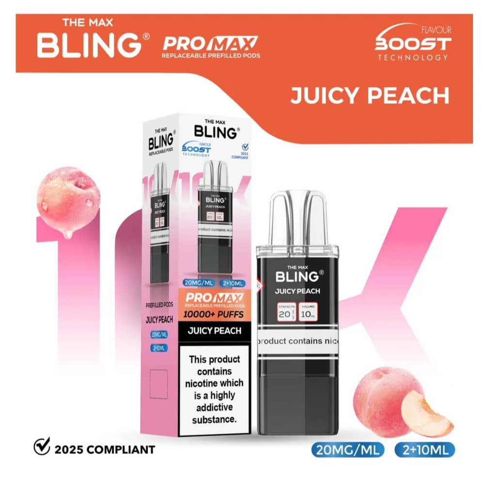 The Crystal Bling Pro Max 10k Pods Juicy Peach