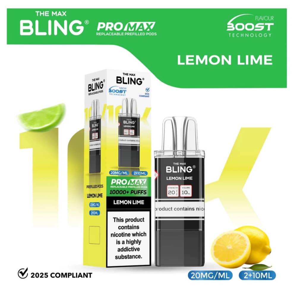 The Crystal Bling Pro Max 10k Pods Lemon Lime