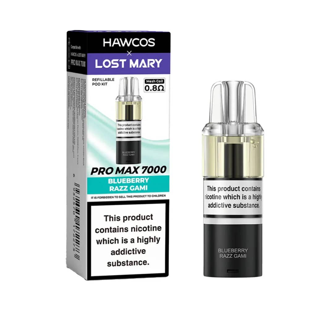 Lost Mary Hawcos Pro Max 7000 Pods Blueberry Razz Gami