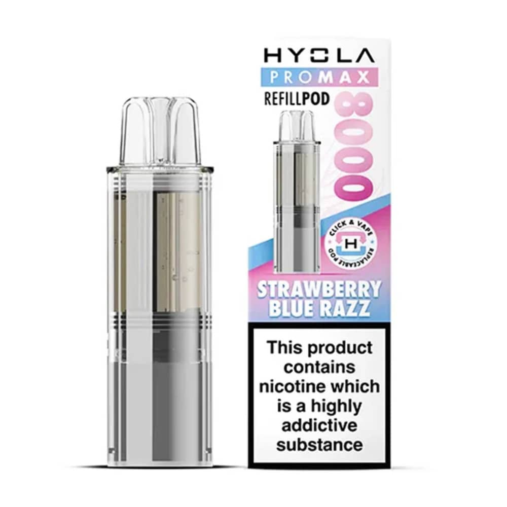Hyola Pro Max 8000 Refill Pods Strawberry Razz Blue