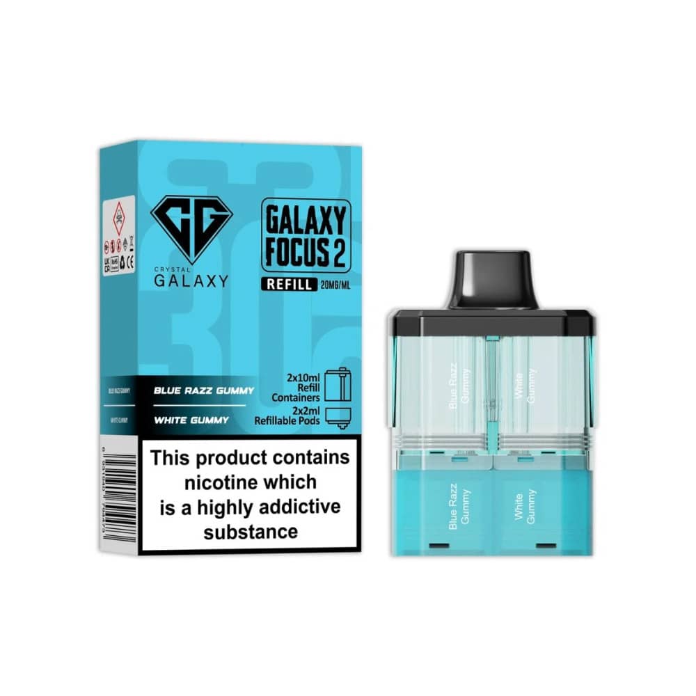 Crystal Galaxy 30k Focus 2 Pods Blue Razz Gummy / White Gummy