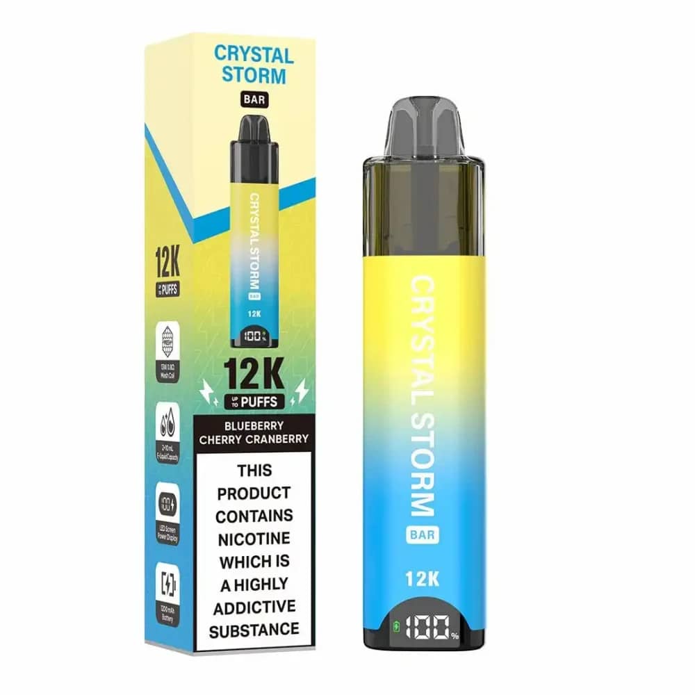 Crystal Strom Bar 12k Vape Kit Blueberry Cherry Cranberry