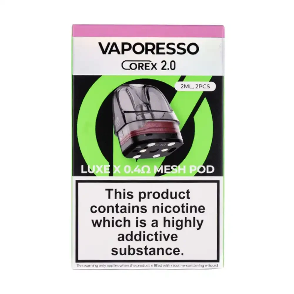 Vaporesso Luxe X Corex 2.0 Replacement Pods 2 Packs 0.4ohm DTL Mesh