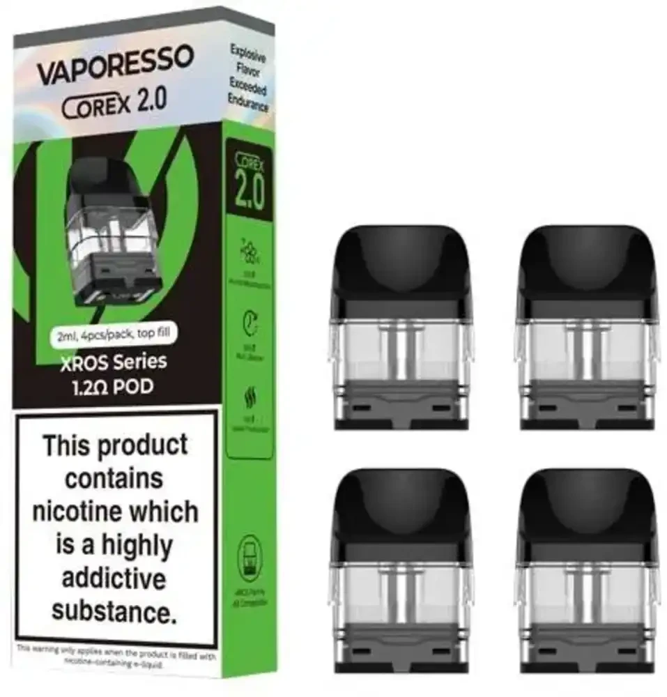 Vaporesso Xros Corex 2.0 Replacement Pods 4 Packs 1.2ohm Pod