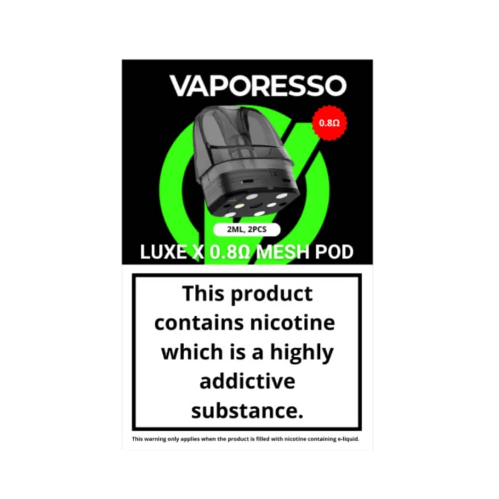 Vaporesso Luxe X Replacement Pods 2 Packs 0.8ohm Mesh