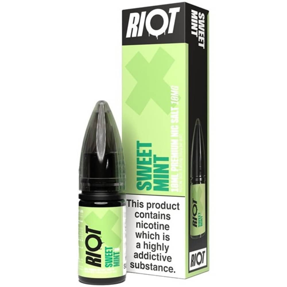 Riot X Nic Salts e liquids 10ml Sweet Mint 10mg
