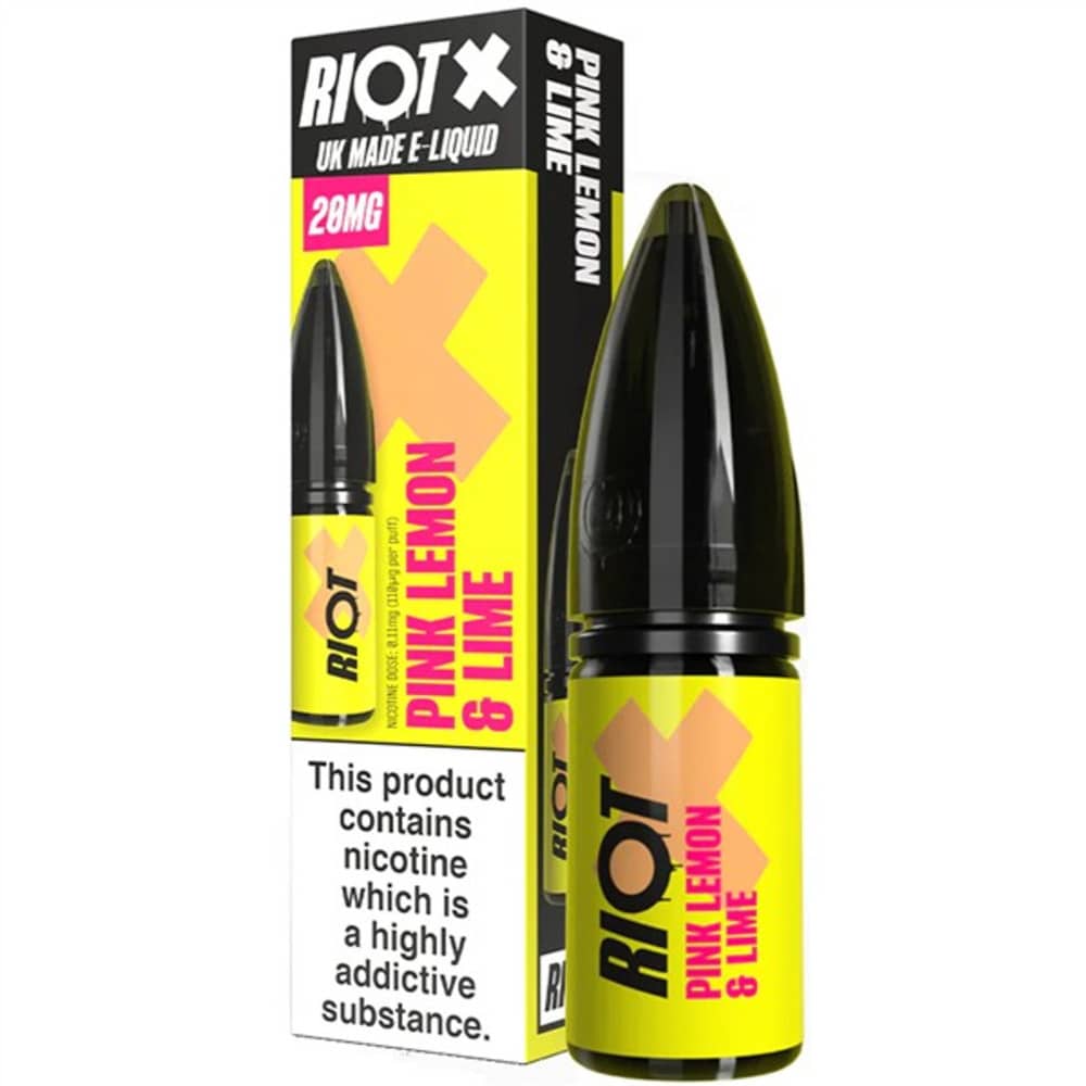Riot X Nic Salts e liquids 10ml Pink Lemon & Lime 10mg