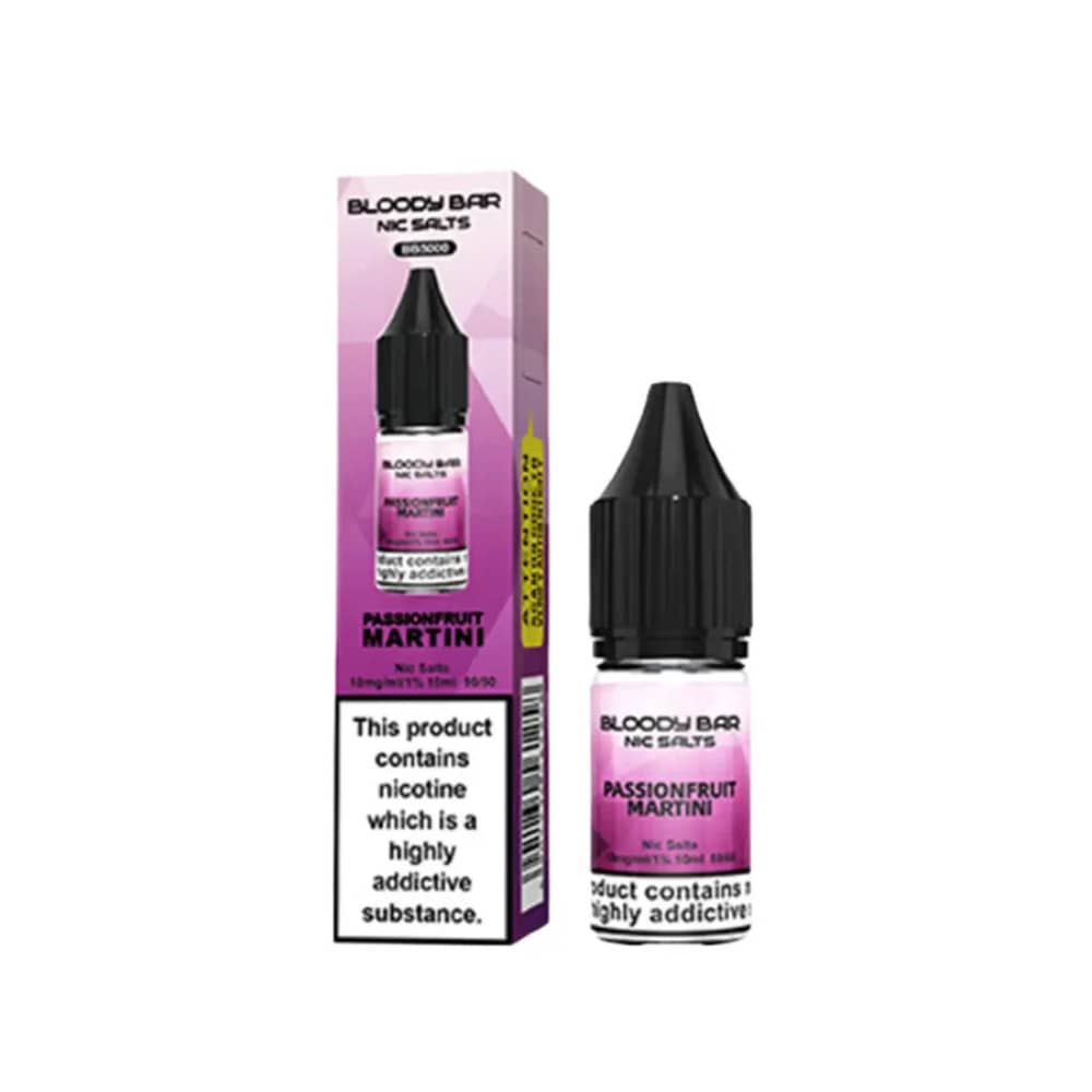 Bloody Bar Nic Salts e liquids 10ml Passionfruit Martini 10mg