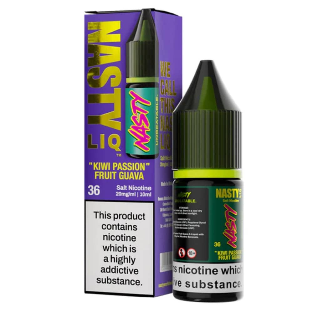 Nasty Liq Nic Salts e liquids 10ml Kiwi Passionfruit Guava 20mg