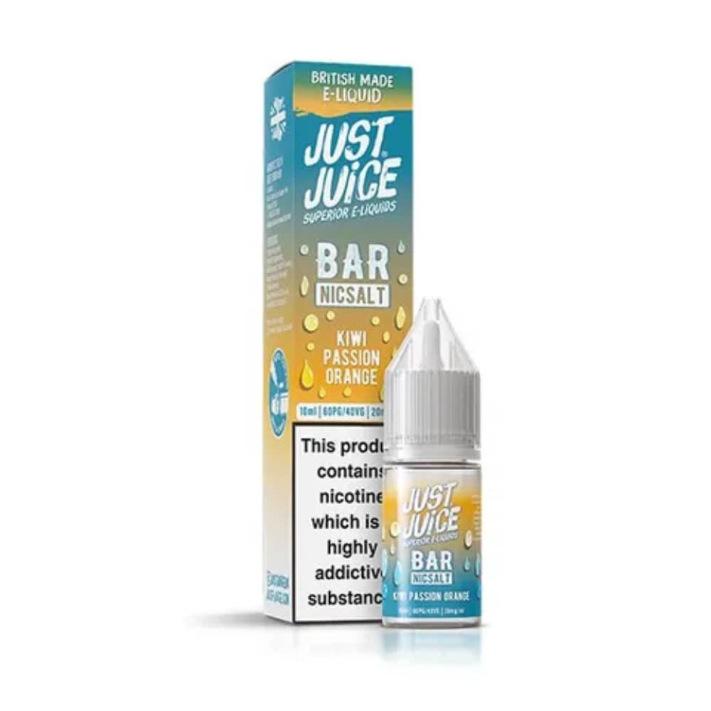 Just Juice Bar Nic Salts e liquids 10ml Kiwi Passionfruit Orange 10mg