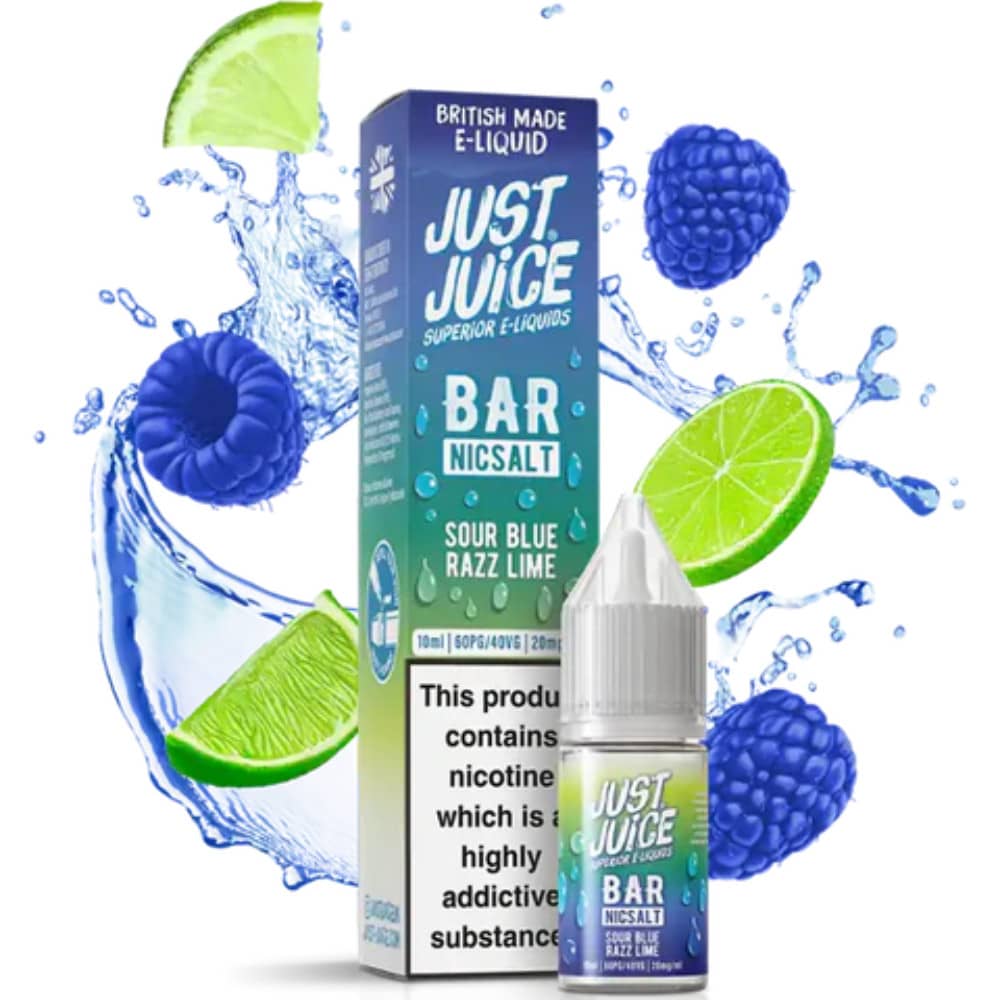 Just Juice Bar Nic Salts e liquids 10ml Sour Blue Razz Lime 20mg