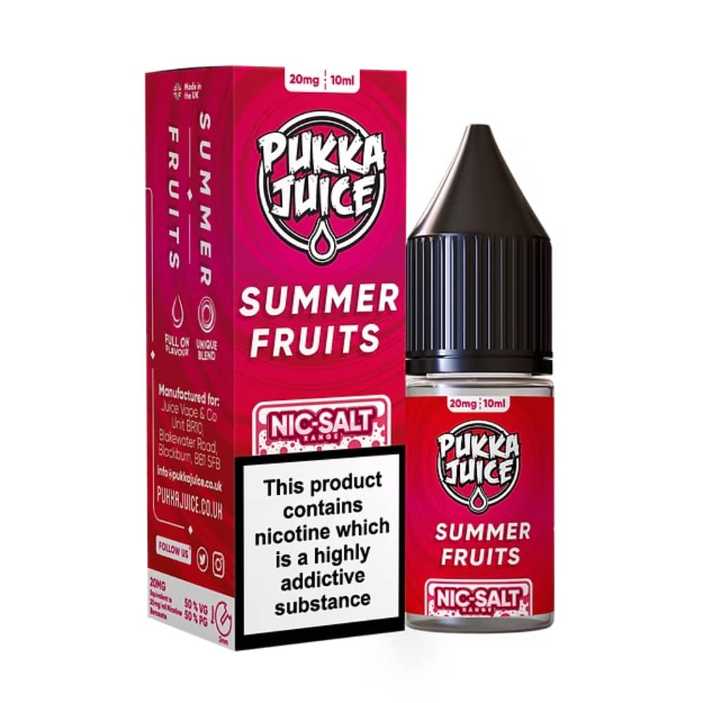Pukka Juice Nic Salts e liquids 10ml Summer Fruits 10mg