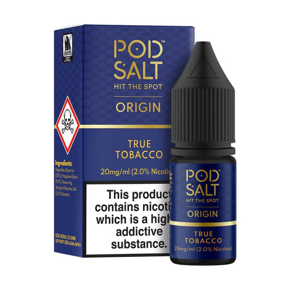 Pod Salt Origin Nic Salts e liquids 10ml True Tobacco 20mg