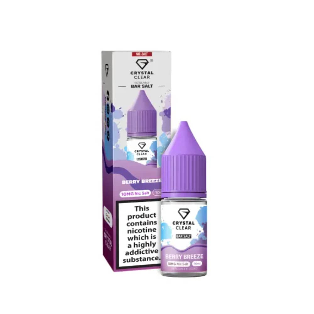 Crystal Clear Nic Salts e liquids 10ml Berry Breeze 20mg