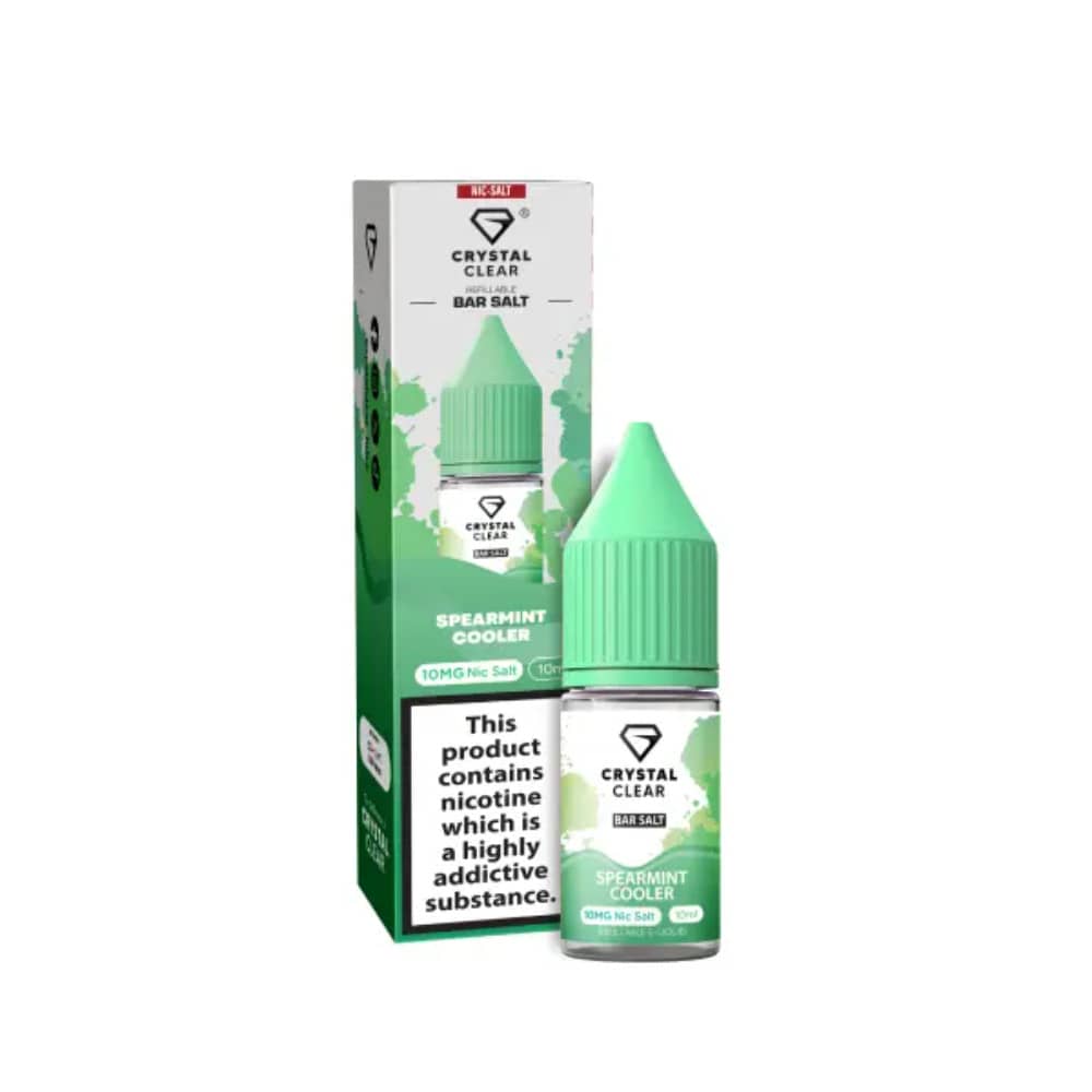 Crystal Clear Nic Salts e liquids 10ml Spearmint Cooler 10mg