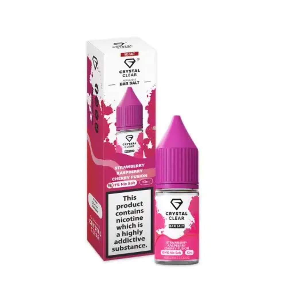 Crystal Clear Nic Salts e liquids 10ml Strawberry Raspberry Cherry 20mg