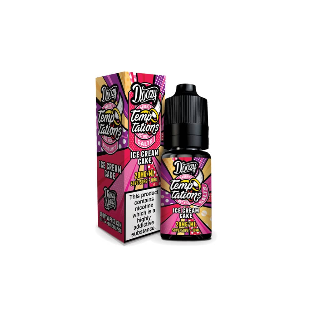 Doozy Temptation Nic Salts e liquids 10ml Ice Cream Cake 10mg