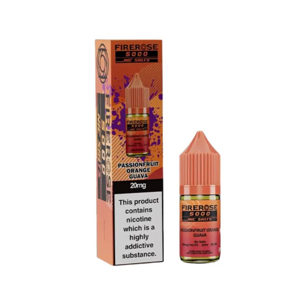 Firerose 5000 Nic Salt e liquids Passionfruit Orange Guava 20mg