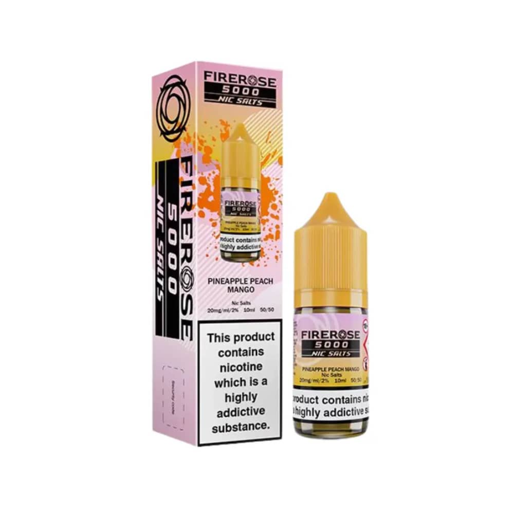 Firerose 5000 Nic Salt e liquids Pineapple Peach Mango 10mg
