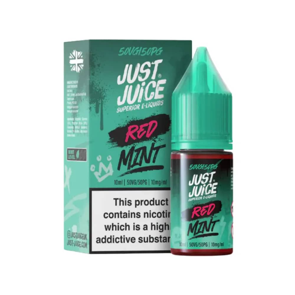 Just Juice Mint Nic Salts e liquids 10ml Red Mint 10mg