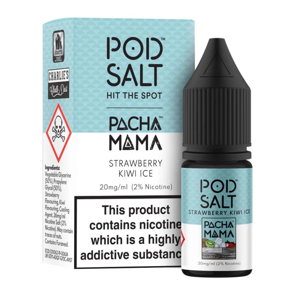 Pod Salt Fusions Nic Salts e liquids 10ml Pacha Mama - Strawberry Kiwi Ice 11mg