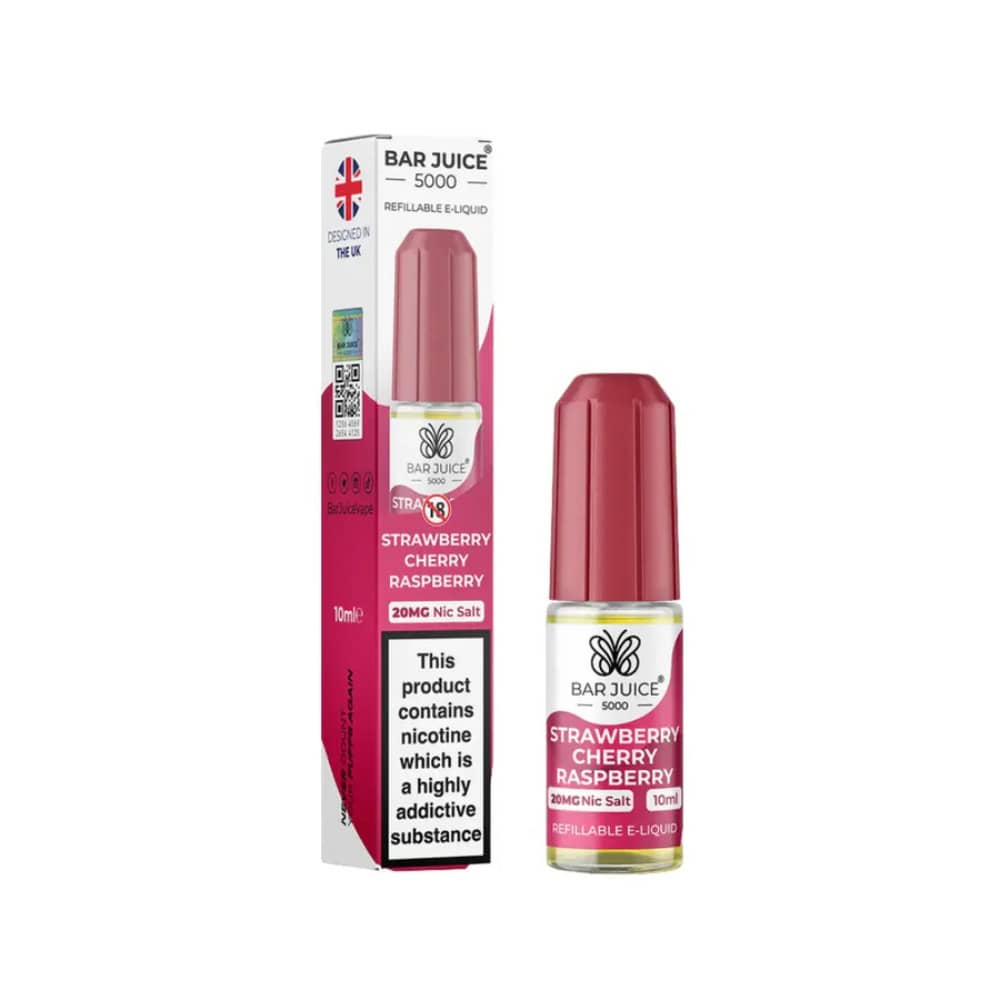 Bar Juice 5000 Nic Salt e-liquids Strawberry Cherry Raspberry 10mg
