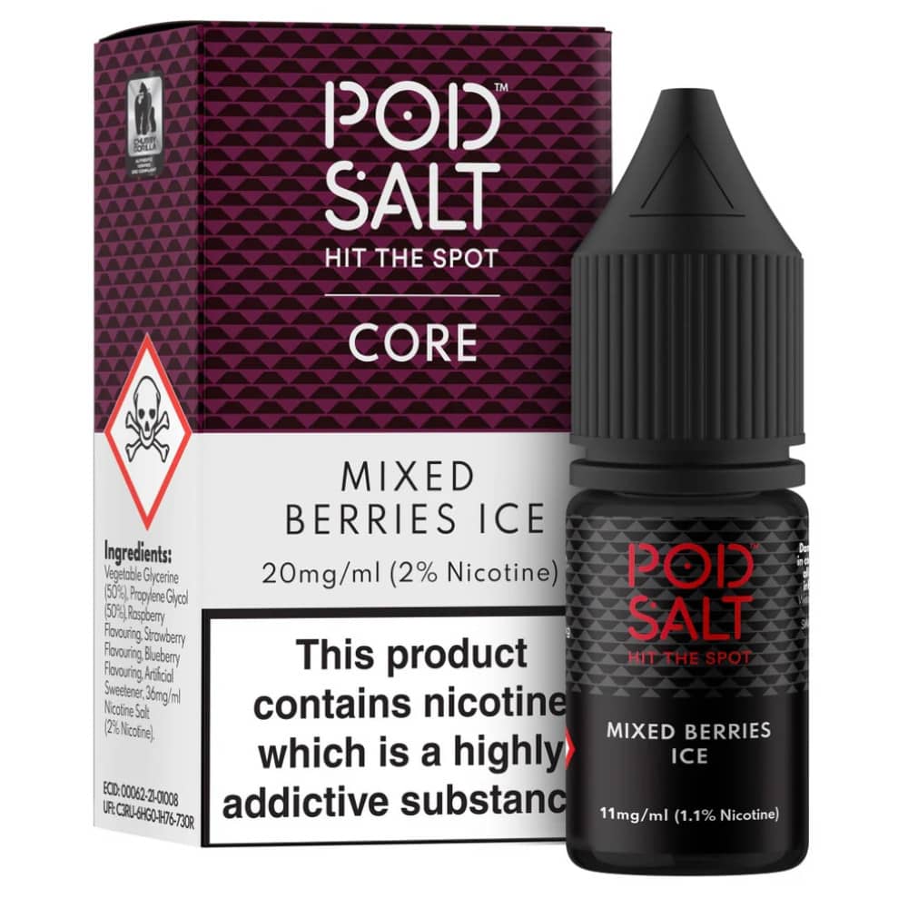 Pod Salt Core Nic Salts e liquids 10ml Mixed Berries Ice 20mg