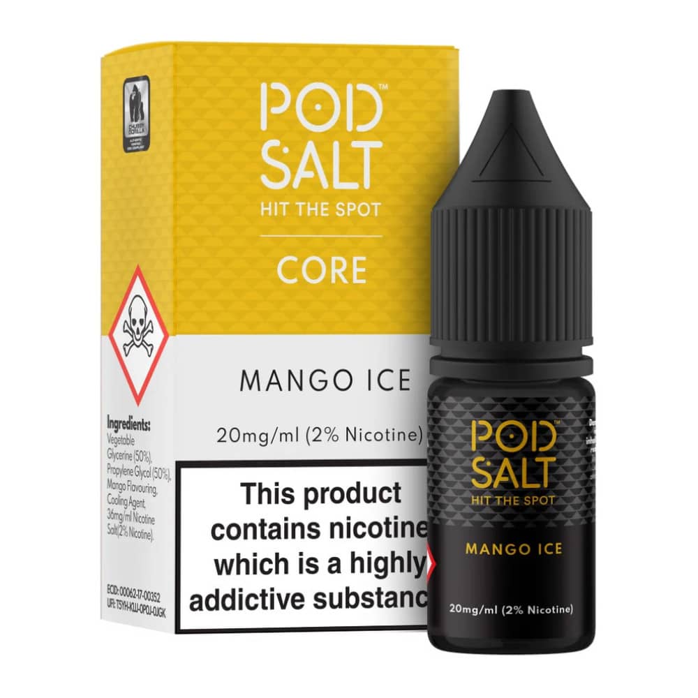 Pod Salt Core Nic Salts e liquids 10ml Mango Ice 20mg