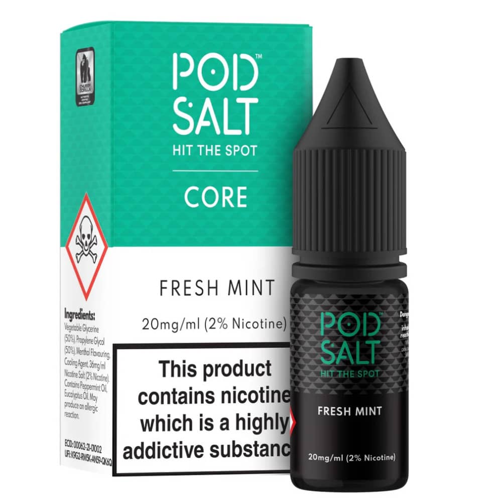 Pod Salt Core Nic Salts e liquids 10ml Fresh Mint 20mg