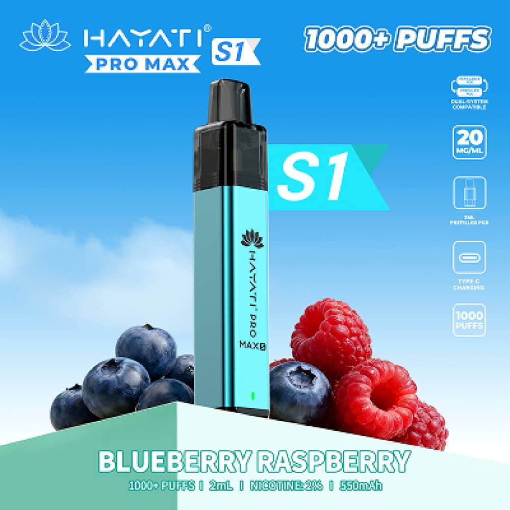 Hayati Pro Max S1 Prefilled Vape Kit Blueberry Raspberry