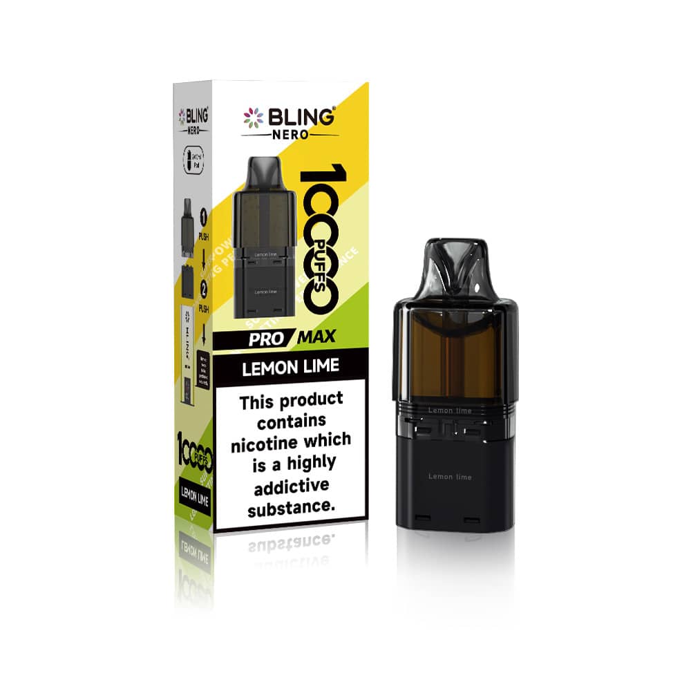 Crystal Bling Nero 10k Refill Pods Lemon Lime