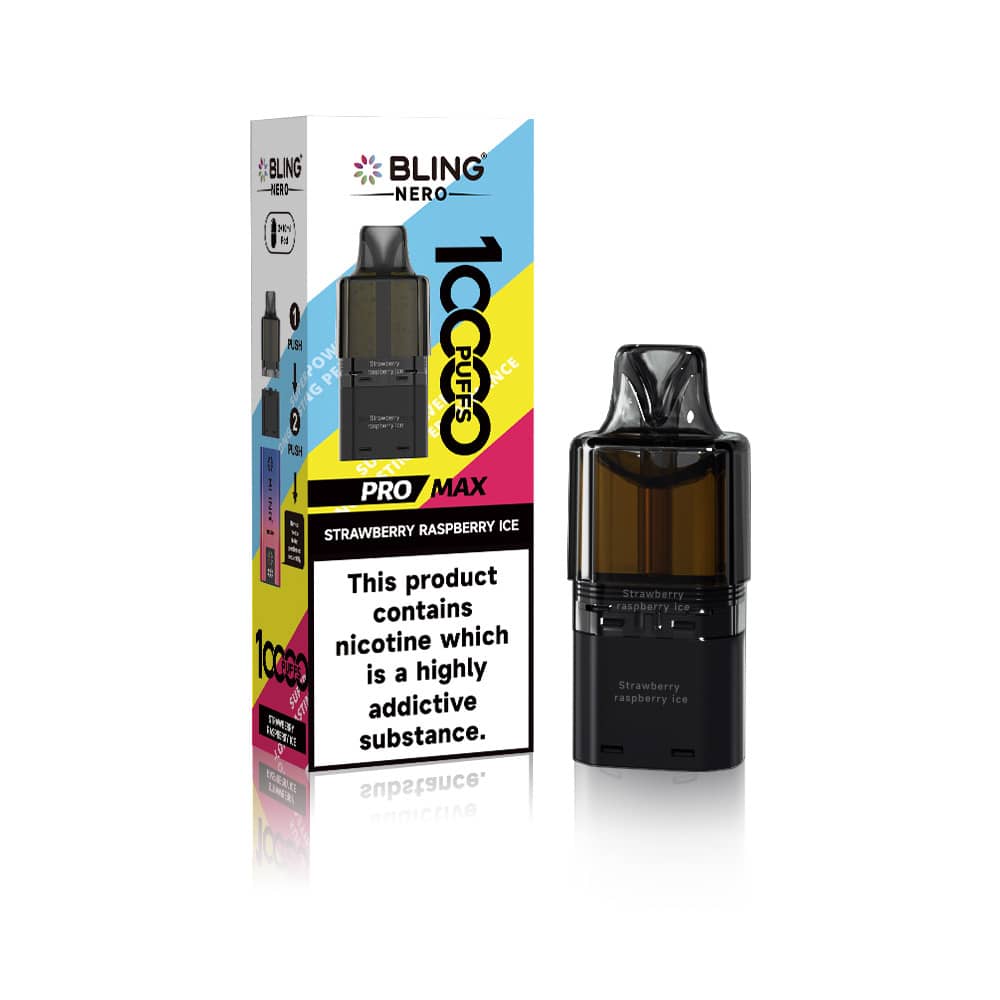 Crystal Bling Nero 10k Refill Pods Strawberry Raspberry