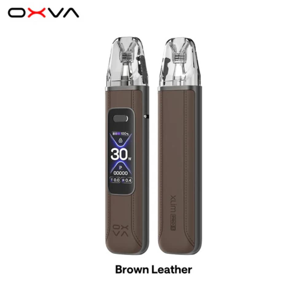 Oxva Xlim PRO 3 Vape Kit Brown Leather