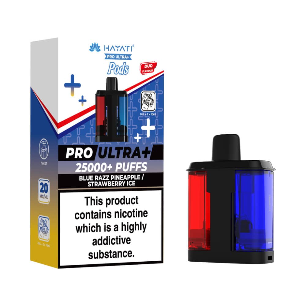 Hayati Pro Ultra Plus 25K Refill Pods Blue Razz Pineapple Strawberry Ice