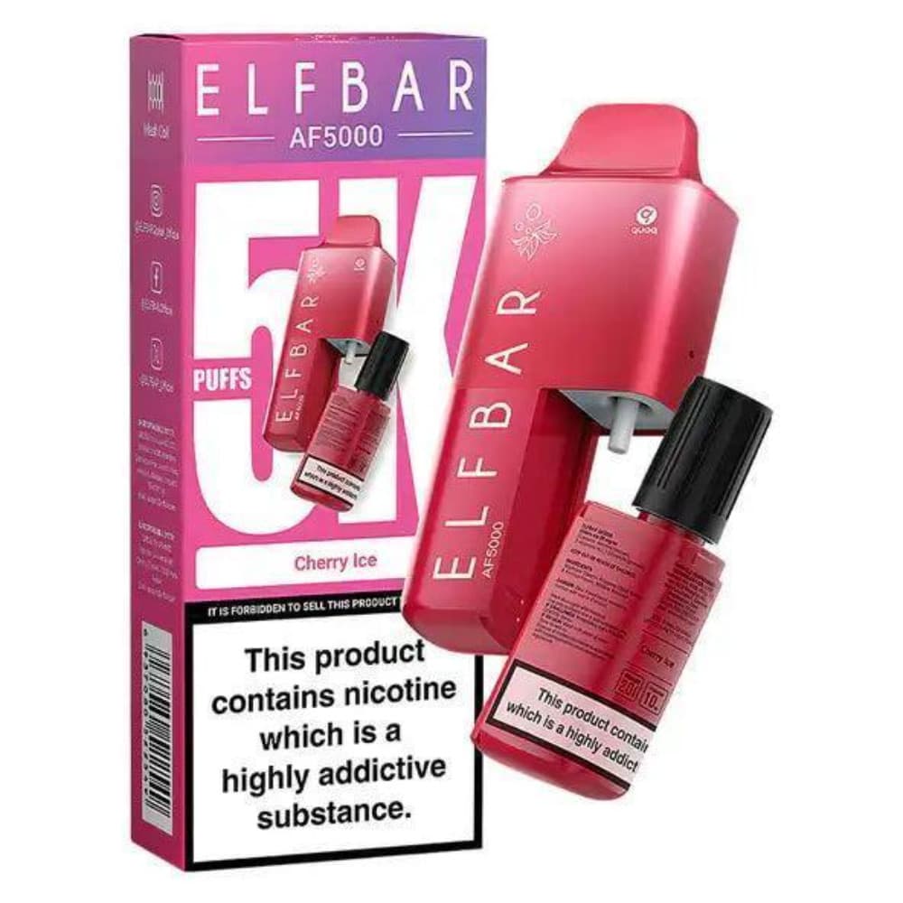  Cherry Ice Elf Bar Af5000 Prefilled Vape Kit