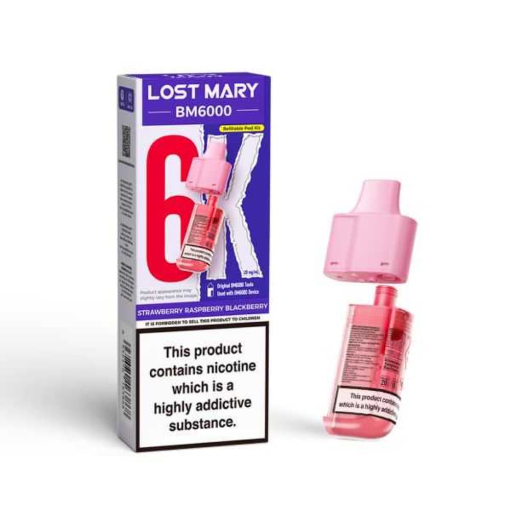  Strawberry Raspberry Blackberry Lost Mary Bm6000 Refill Pods