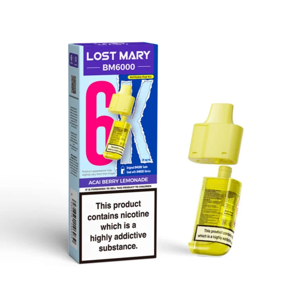  Acai Berry Lemonade Lost Mary Bm6000 Refill Pods