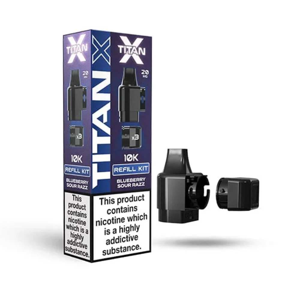  Blue Sour Razz Titan X 10K Refill Pods