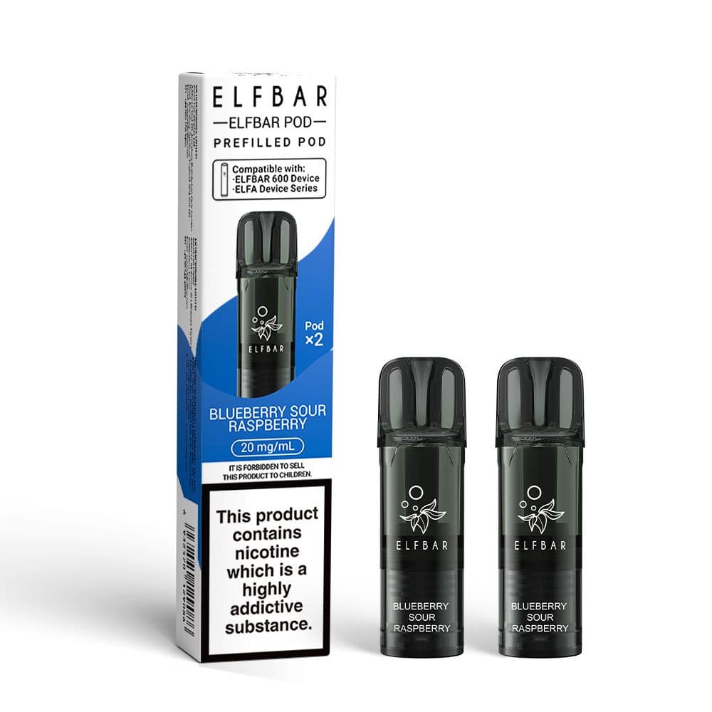  Blue Sour Raspberry Elf Bar 600 Refill Pods