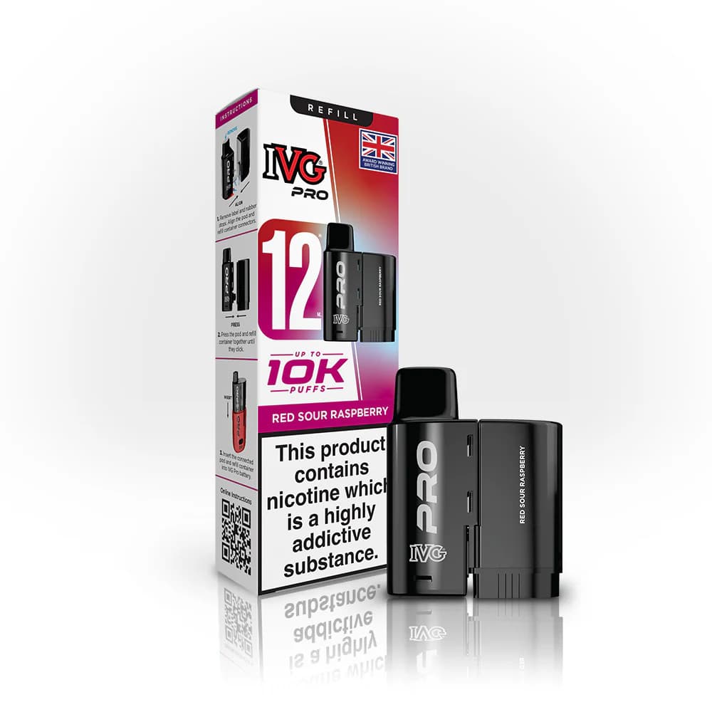  Red Sour Raspberry IVG Pro 12 Refill Pods