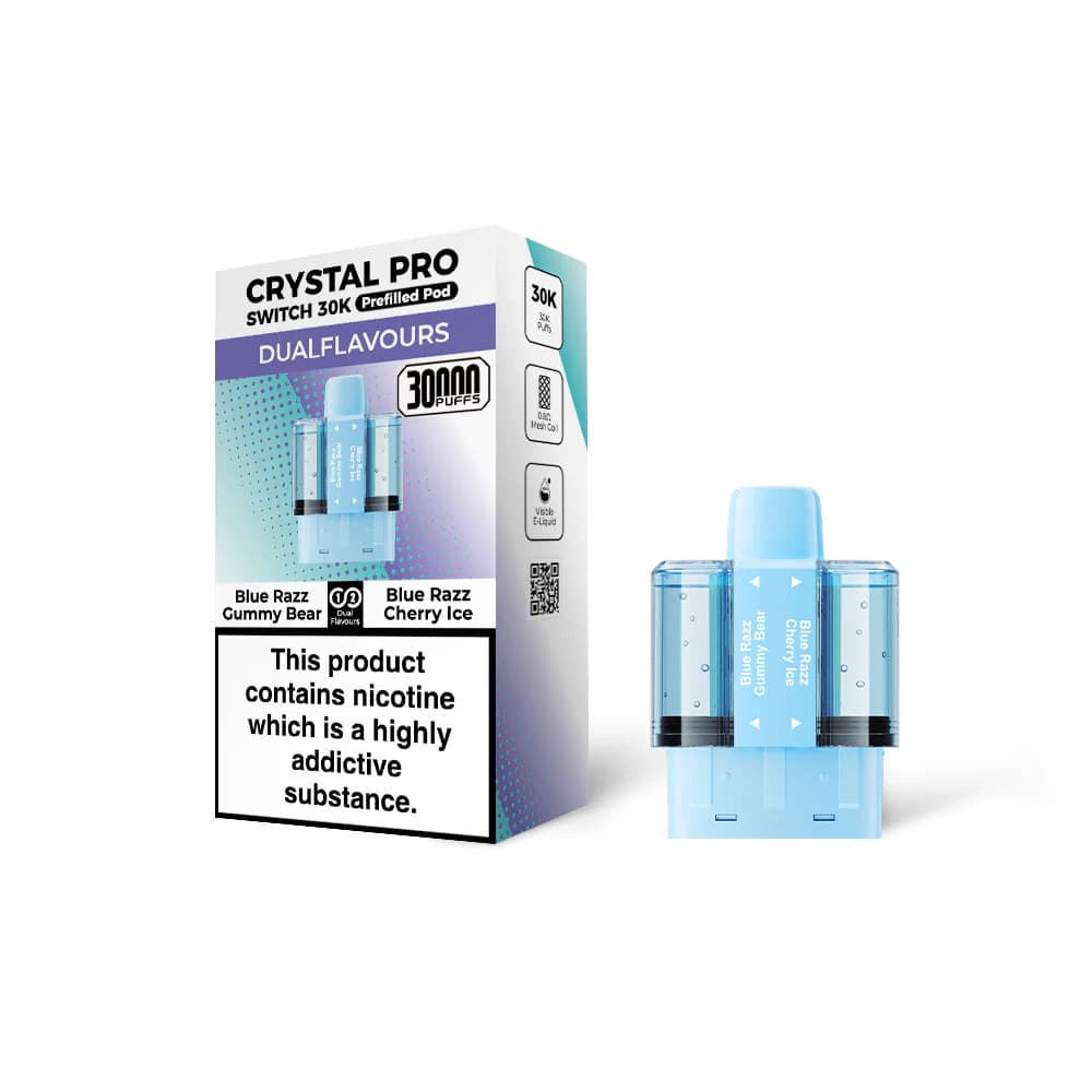  Blue Razz Gummy Bear / Blue Razz Cherry Ice Crystal Pro Switch 30k Refill Pods