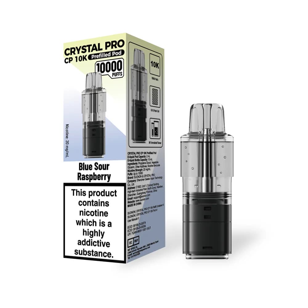  Blue Sour Raspberry Crystal Pro CP 10k Refill Pods