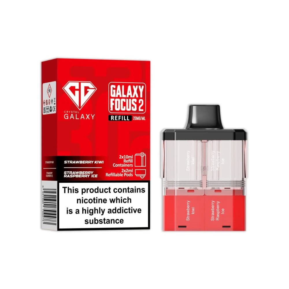  Strawberry Kiwi / Strawberry Raspberry Crystal Galaxy 30k Focus 2 Pods